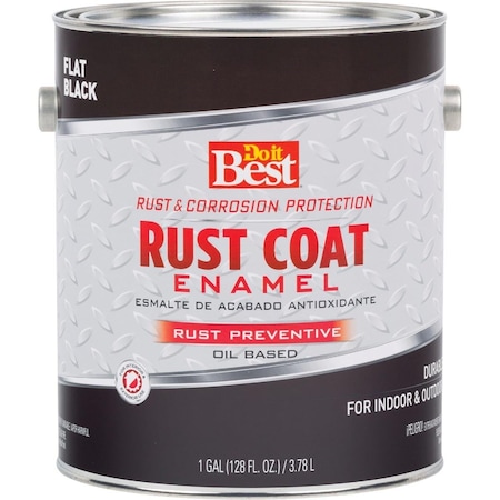 All-Source Rust Coat Oil-Based Flat Enamel, Black, 1 Gal. 203706D